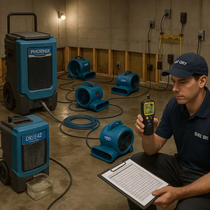 Structural Drying and Dehumidification process in Elgin, SC